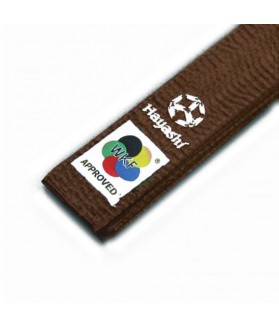 Satynowy pas z aprobatą WKF Hayashi - brązowy 4 cm